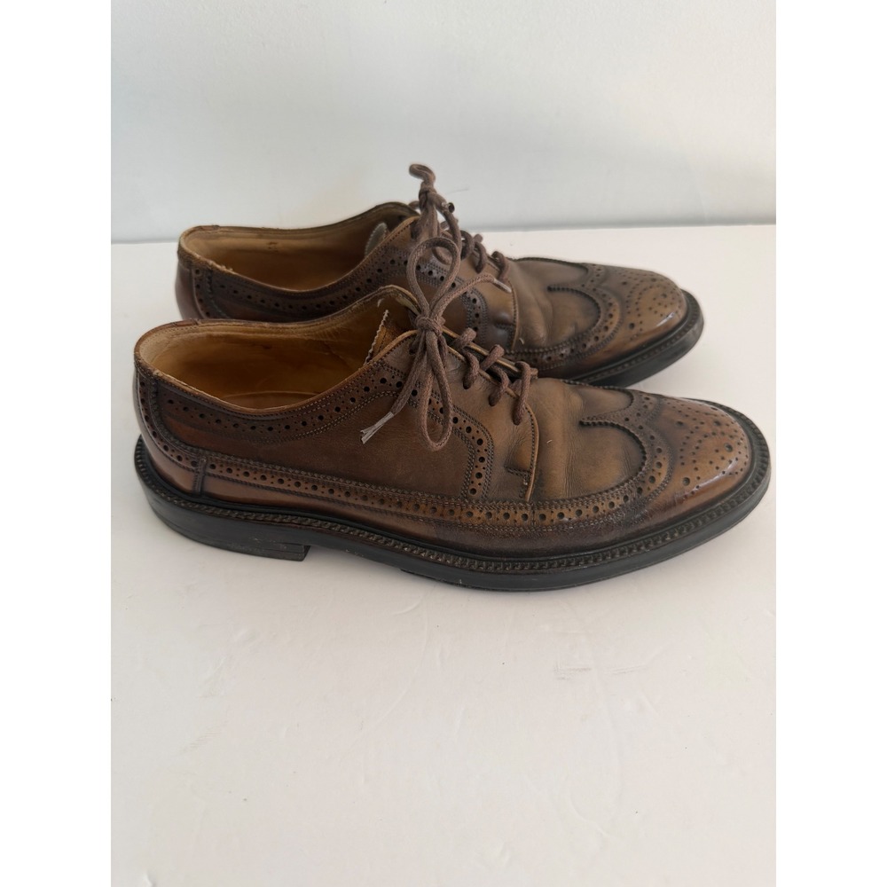 Florsheim Imperial Mens Brown Leather vintage Wingtip Brogue Oxford Dress Shoes - Picture 2 of 10